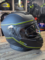 G-Mac Glide Evo Modular Flip Up DVS Motorcycle Helmet Matt Black Grey Yellow XXL