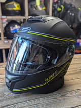 G-Mac Glide Evo Modular Flip Up DVS Motorcycle Helmet Matt Black Grey Yellow XXL