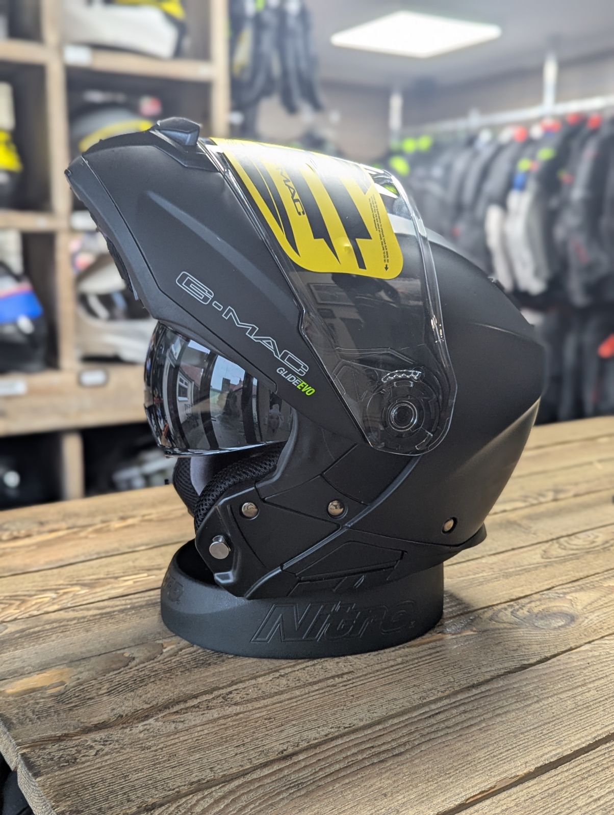 G-Mac Glide Evo Modular Flip Up DVS Motorcycle Helmet Satin Black - Large