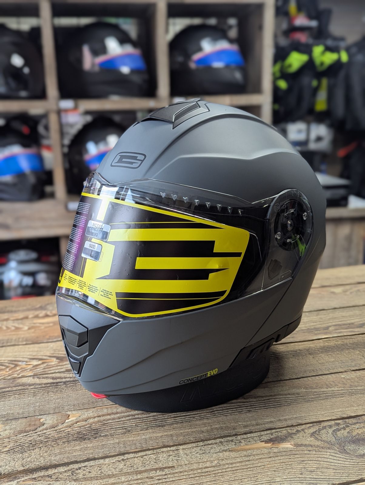 G-Mac Concept Evo Modular Flip Up DVS Motorcycle Helmet Satin Gunmetal - Large