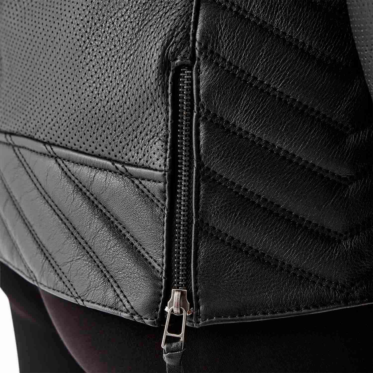 RST Roadster Air D3O Ladies Vented Leather Motorcycle Jacket