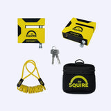 Squire Defiant Sold Secure Diamond Motorcycle Disc Lock & Oxford Monster Chain 1.5m & Padlock Bundle Kit