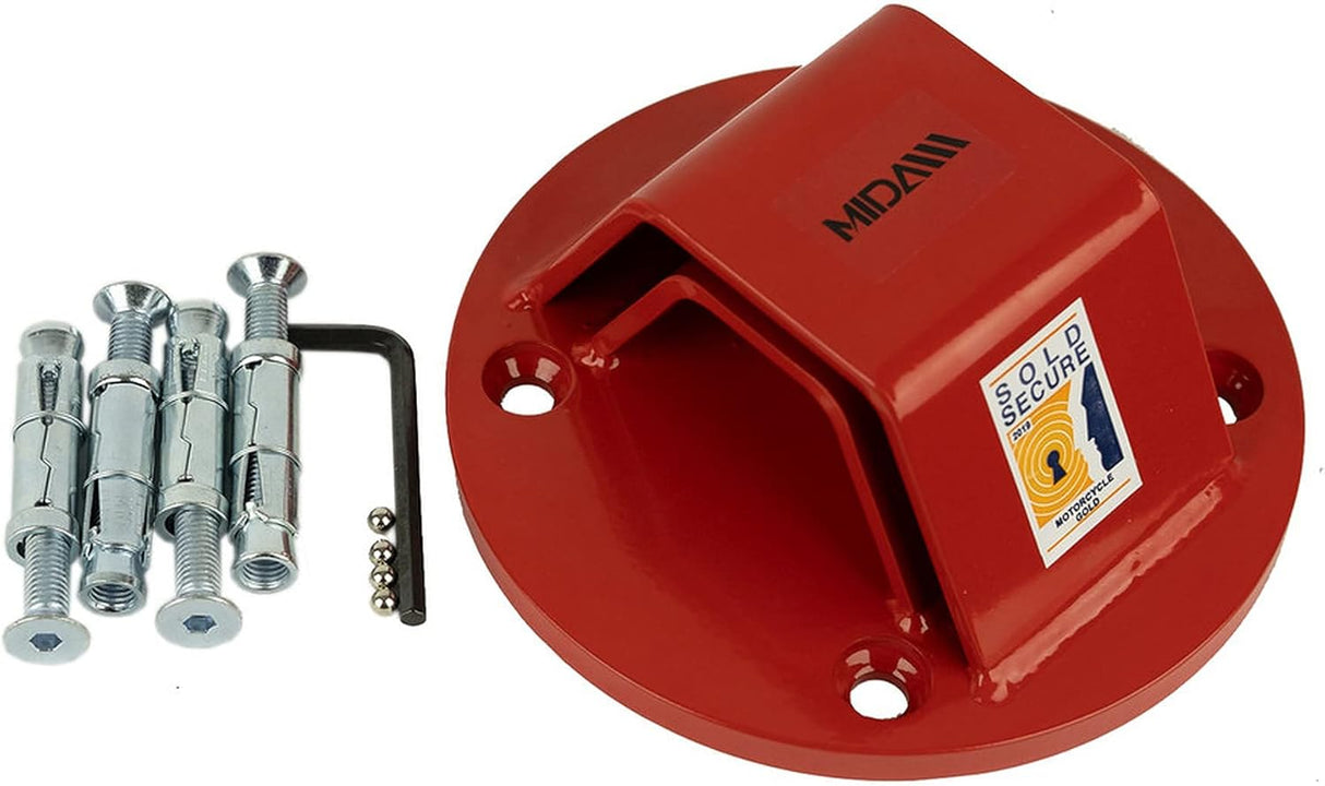 Oxford Monster 12mm Square Security Chain 1.5m & Padlock with Mida Titan Ground Anchor Bundle Kit