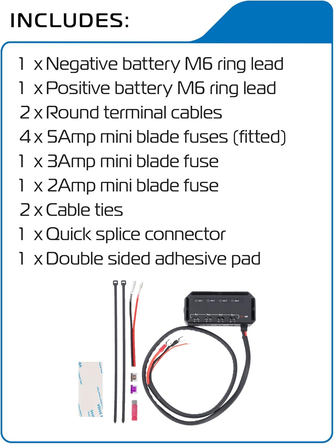 Oxford Auxiliary Accessories Junction Box -12V with Fused Power Outlets