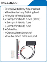 Oxford Auxiliary Accessories Junction Box -12V with Fused Power Outlets