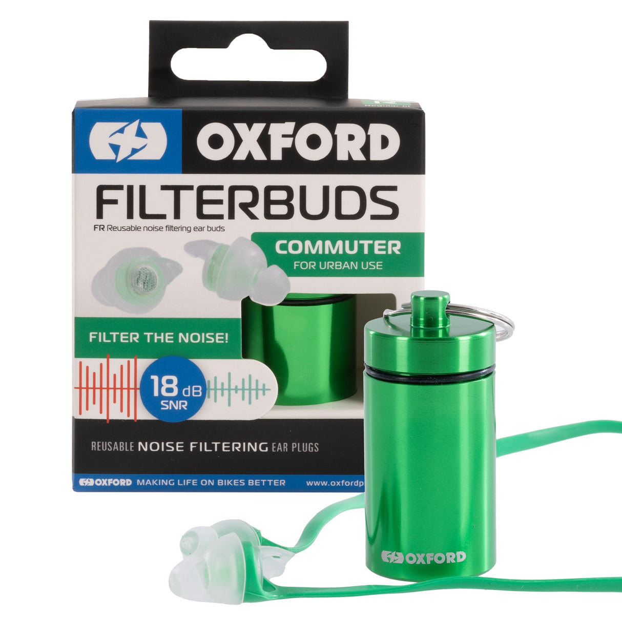 Oxford FilterBuds Reusable Earplugs Silicone Free Includes handy carry-case (Commuter, Touring & Race)