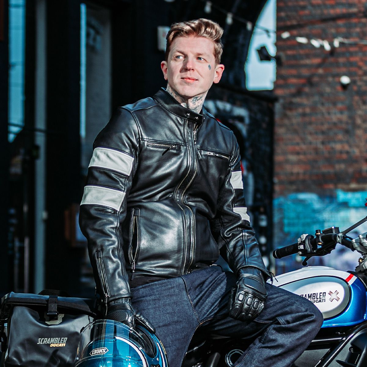 Spada Hanzo Black & Ivory Leather Jacket