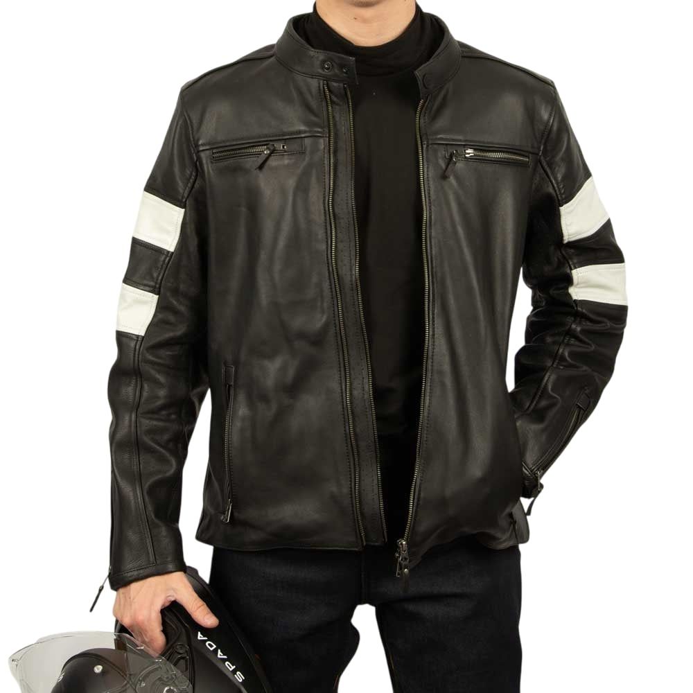 Spada Hanzo Black & Ivory Leather Jacket