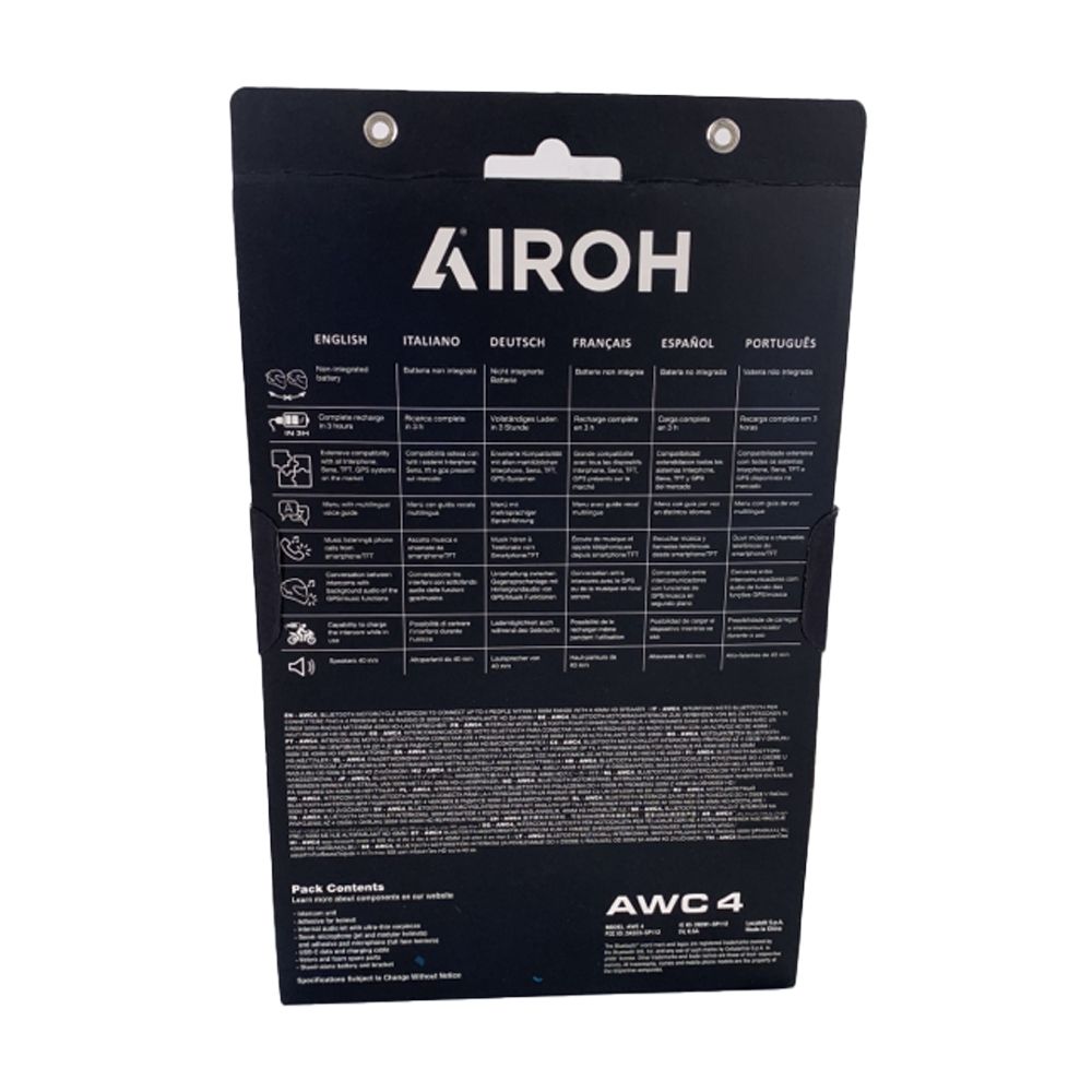 Airoh AWC4 Bluetooth Intercom Helmet Communication System