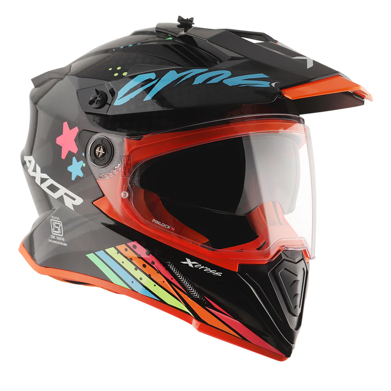 Axor X-Cross Adventure Dual Sport Helmet + FREE Dark Visor & Pinlock I ...