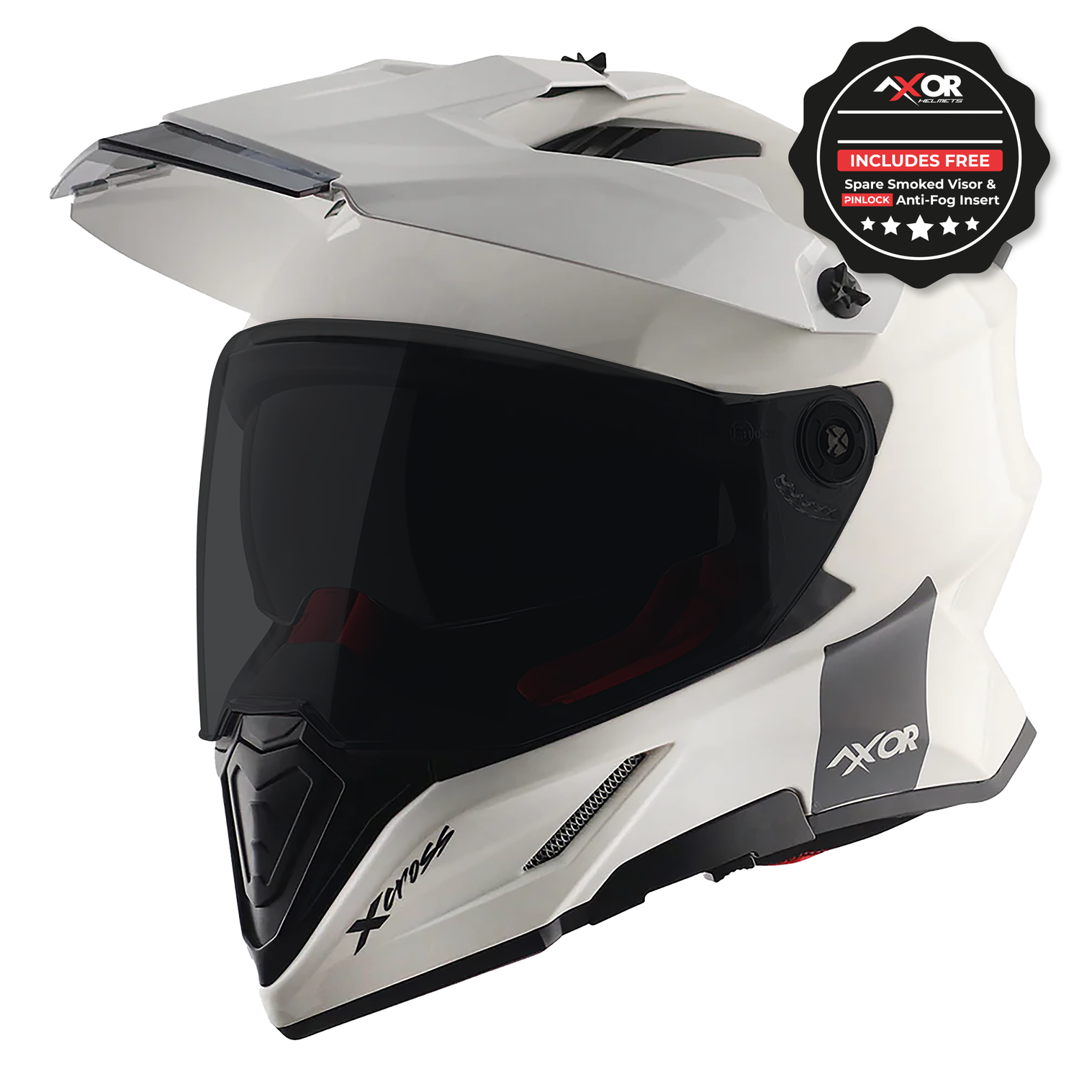 Axor X-Cross Adventure Dual Sport Helmet + FREE Dark Visor & Pinlock I ...