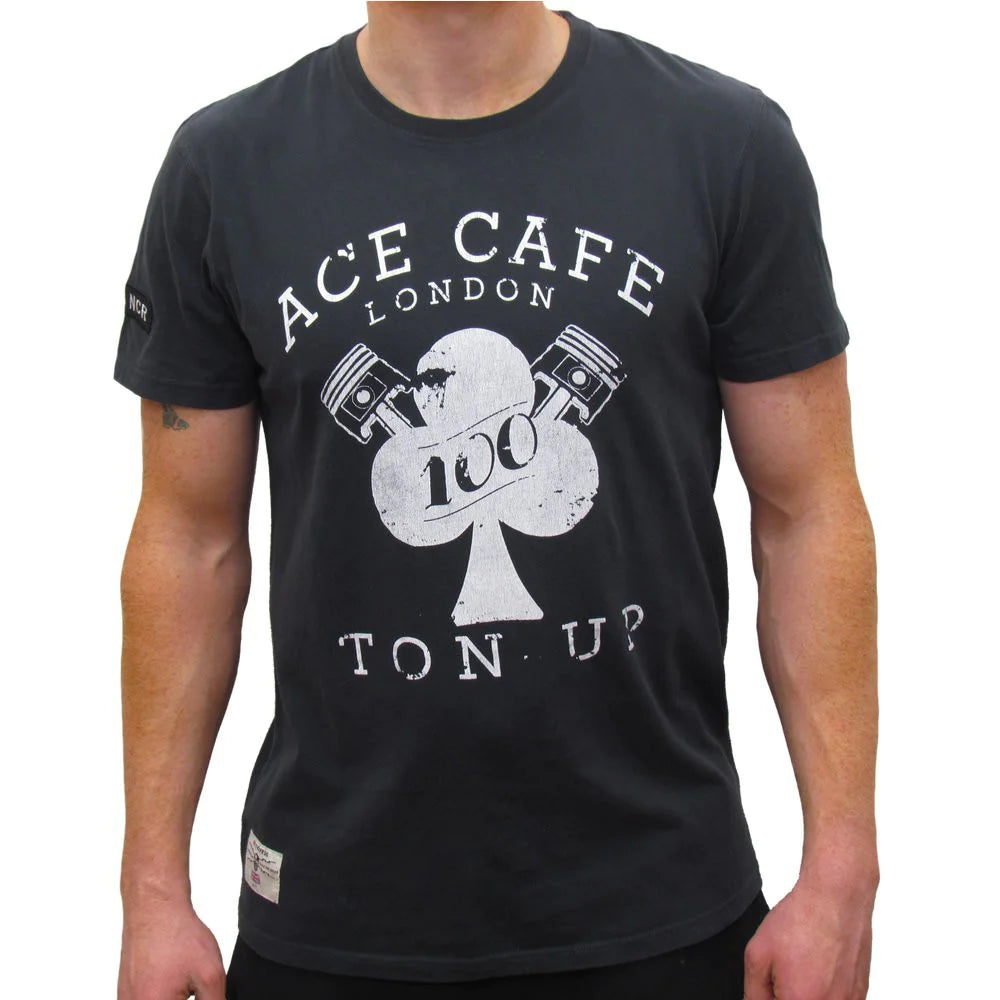 Red Torpedo Ace Cafe Rockers Ton Up Mens T-Shirt