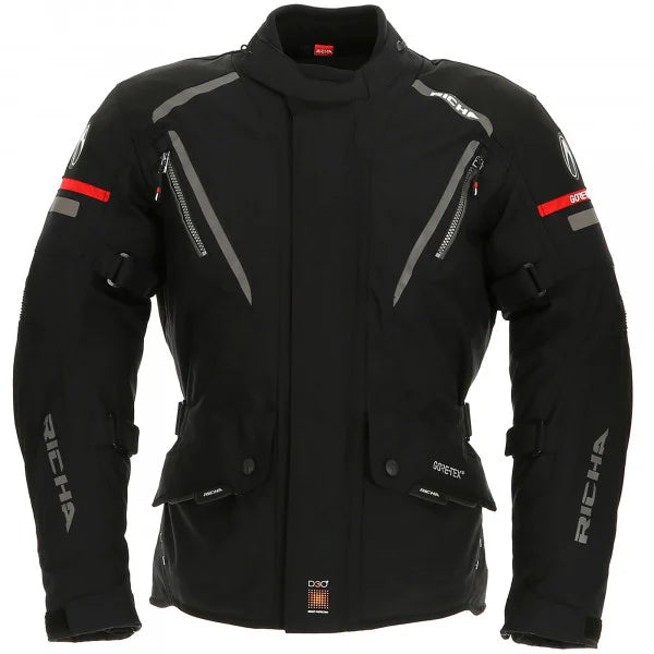 Richa Cyclone Gore Tex Waterproof D3O Textile Jacket Black MSG Bike Gear