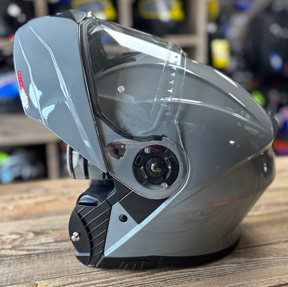 G-Mac Concept Evo Flip Up DVS Motorcycle Helmet Gloss Grey (Ex-Display) - Large