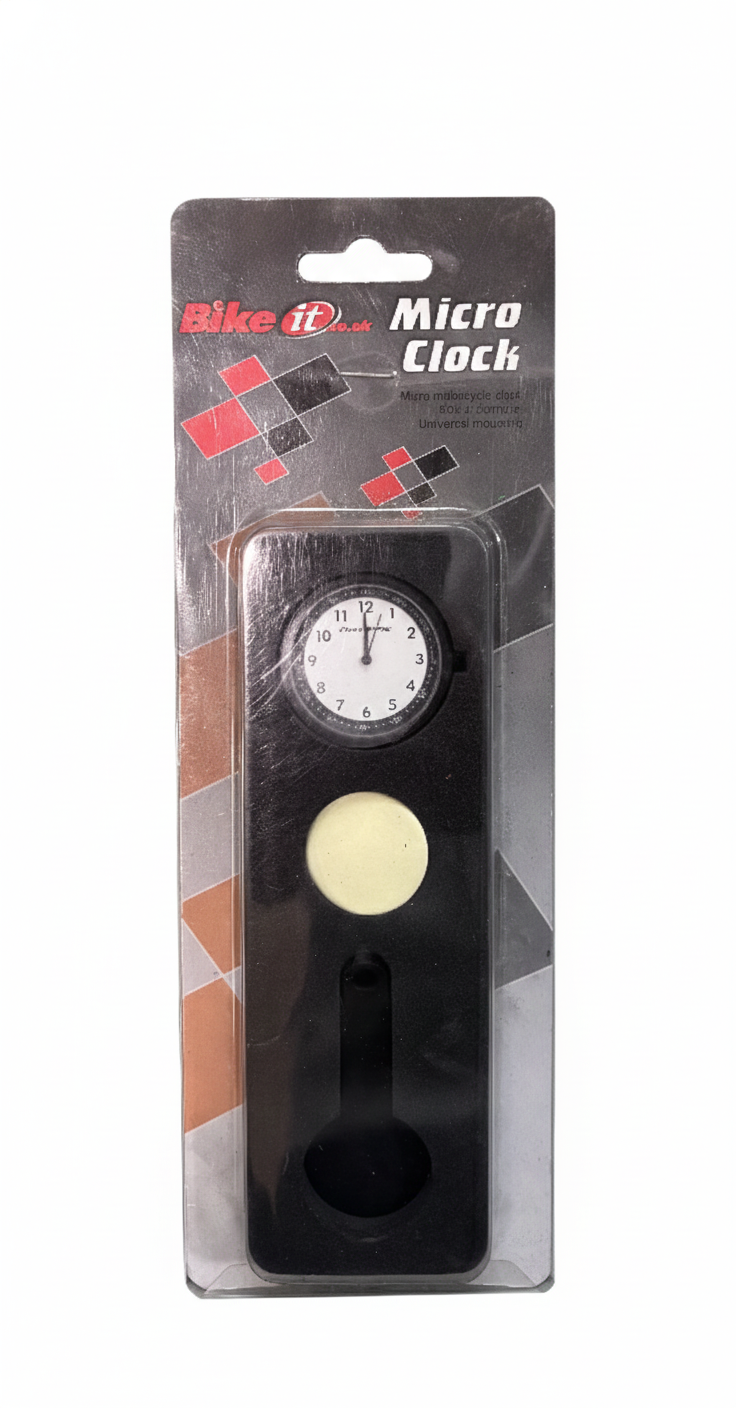 Genuine BikeIt Micro Mini Stick on Stainless Steel Clock