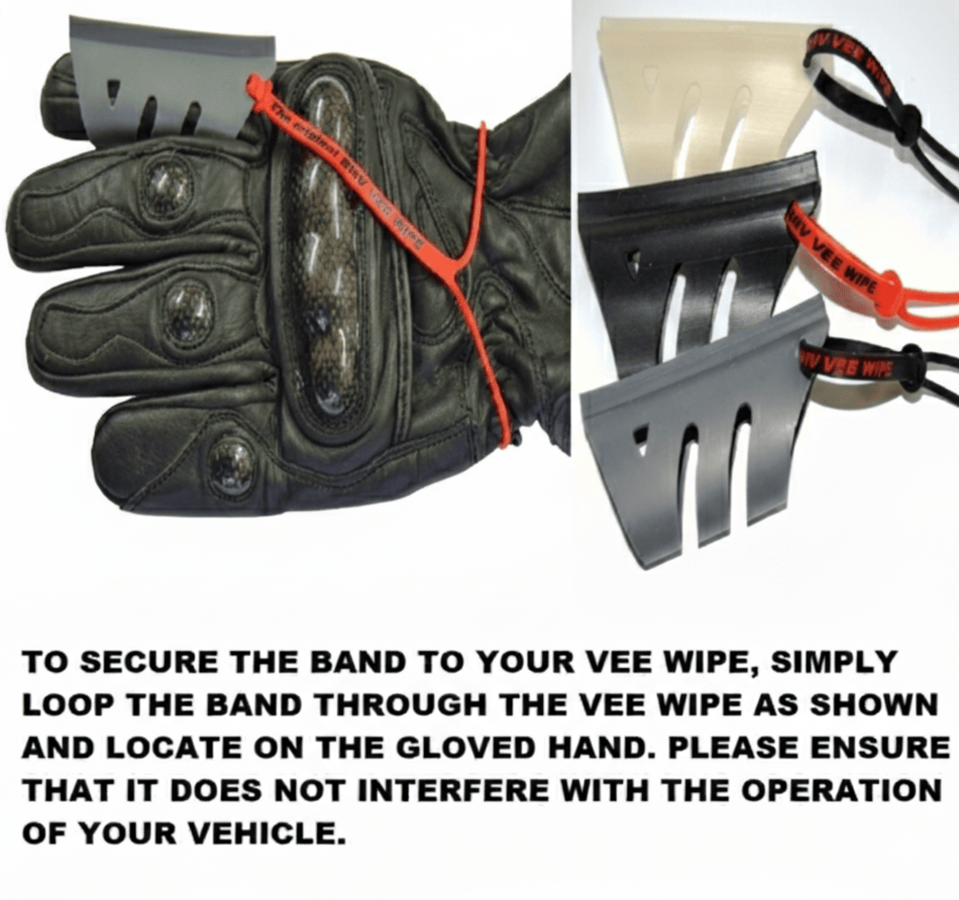 Bob Heath Vee Wipe Motorcycle Helmet Visor Rain Finger Wipe