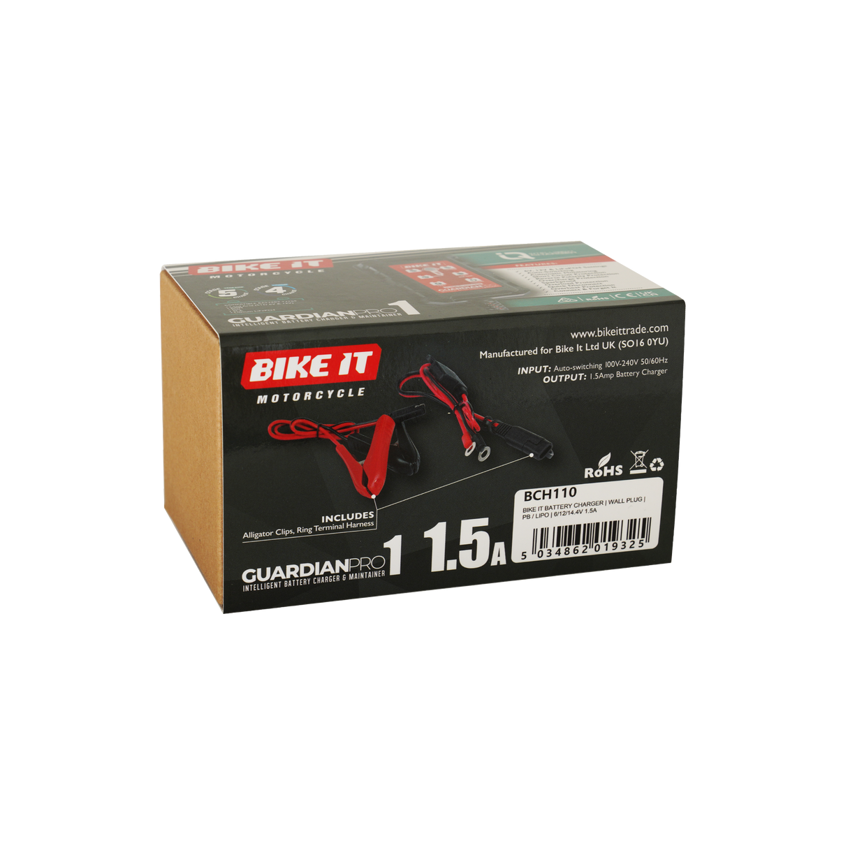 Bike It Guardian Pro 1 Intelligent Battery Charger and Maintainer 6/12v 1.5A