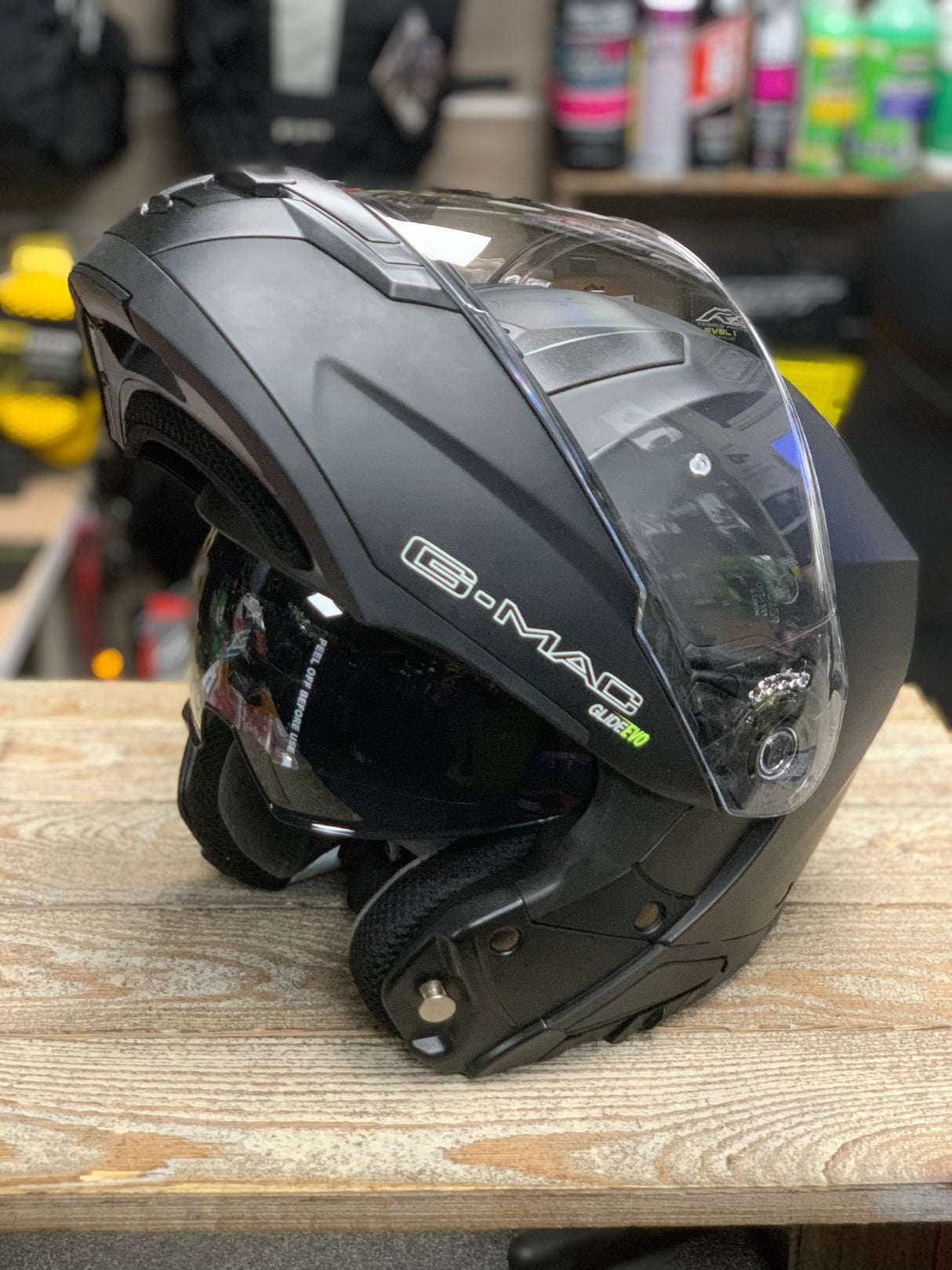 G-Mac Glide Evo Flip Front Motorcycle Helmet Satin Black XXL - Warehouse Offer