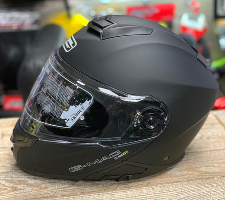 G-Mac Glide Evo Flip Front Motorcycle Helmet Satin Black Medium - Warehouse Offer