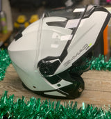 G-Mac Glide Evo Flip Front Motorcycle Helmet Gloss White Large - Warehouse Offer