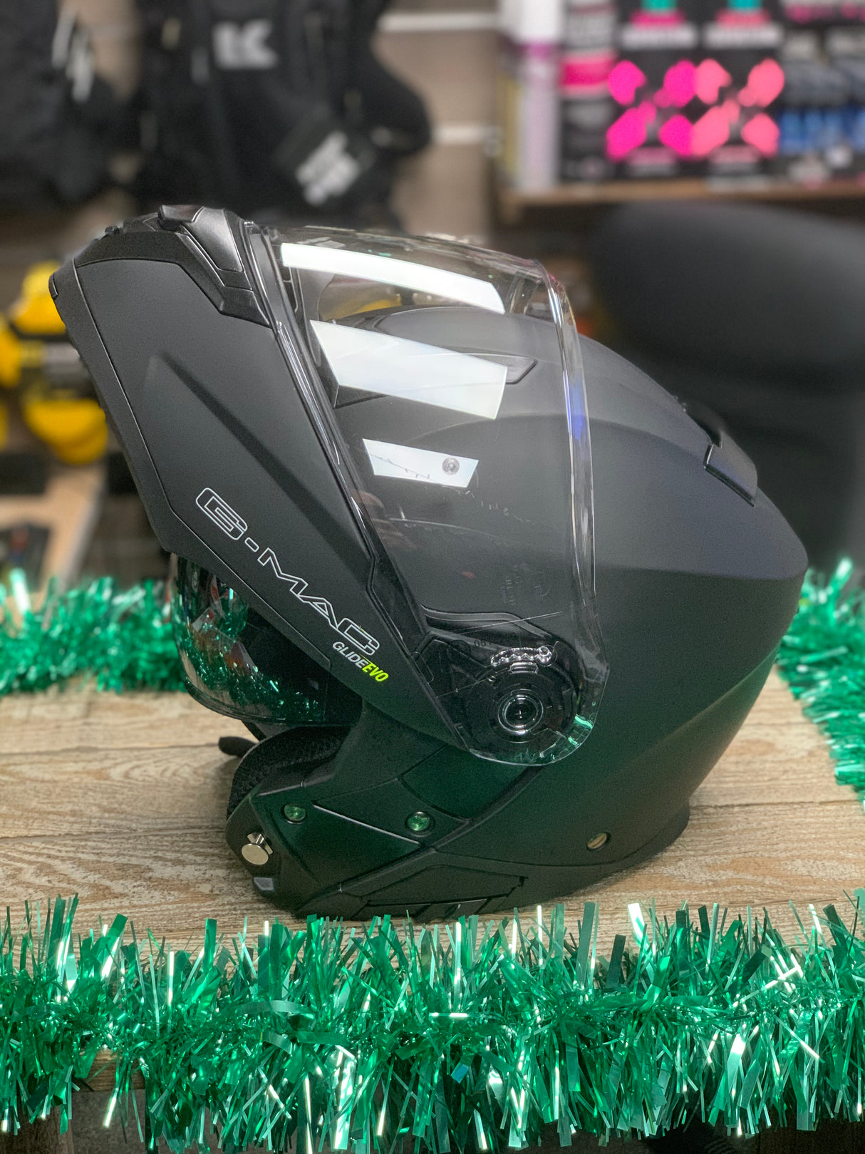 G-Mac Glide Evo Flip Front Motorcycle Helmet Satin Black Large - Warehouse Offer