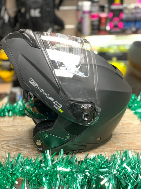 G-Mac Glide Evo Flip Front Motorcycle Helmet Satin Black Medium - Warehouse Offer