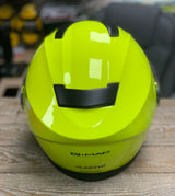 G-Mac Glide Evo Flip Front Motorcycle Helmet Gloss Safety Yellow Medium - Warehouse Offer