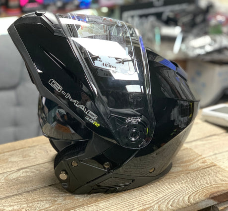 G-Mac Glide Evo Flip Front Motorcycle Helmet Gloss Black XXL - Warehouse Offer