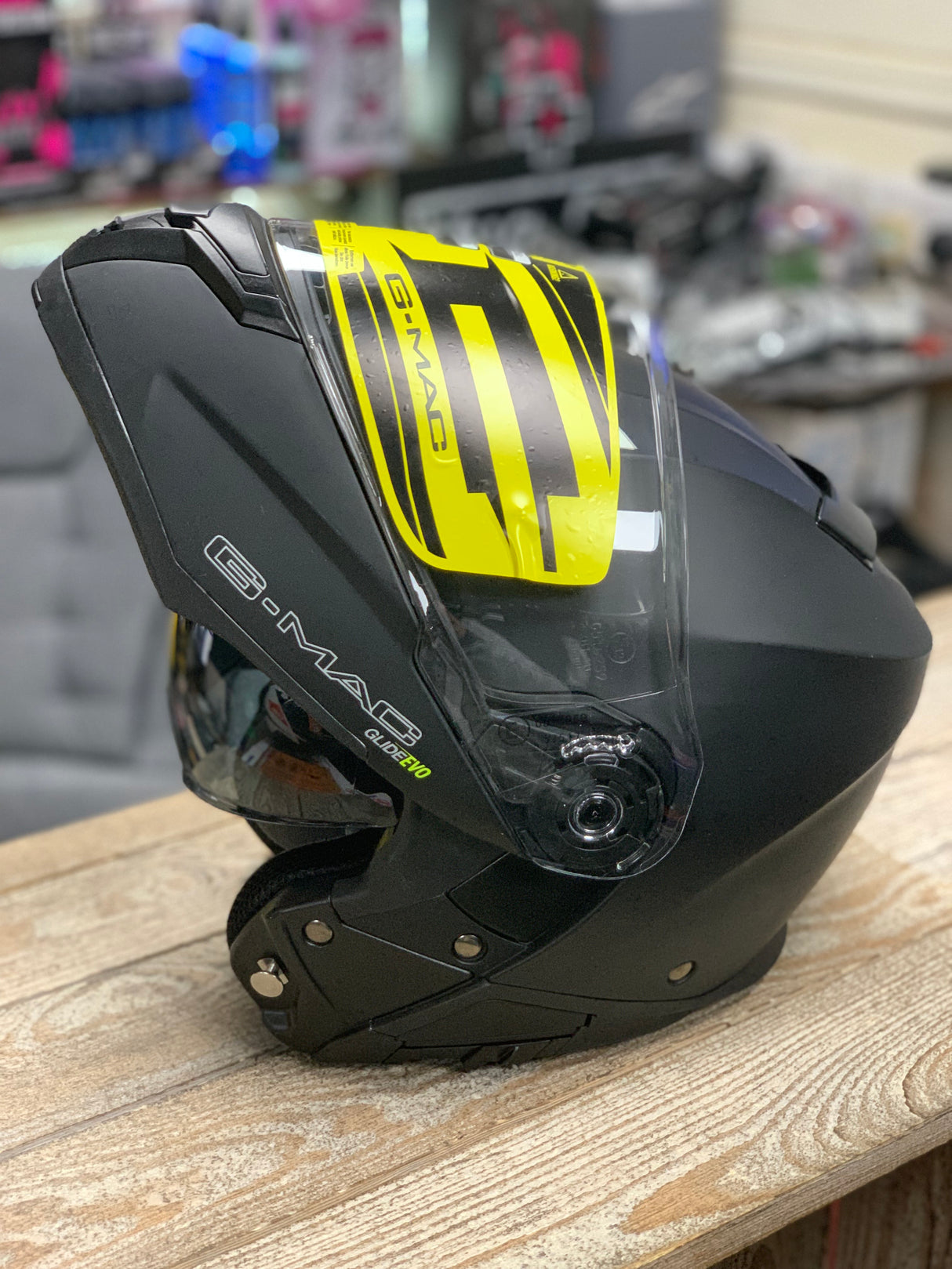 G-Mac Glide Evo Flip Front Motorcycle Helmet Satin Black XXL - Warehouse Offer