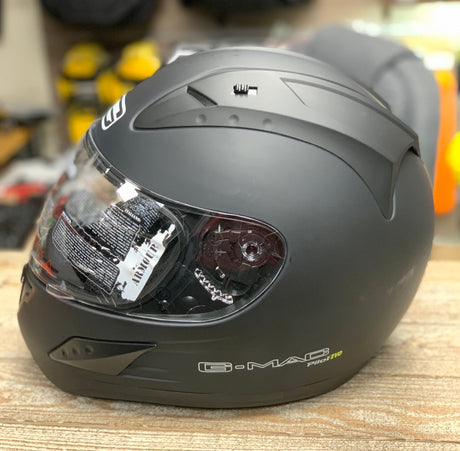G-Mac Pilot Evo Full Face Motorcycle Helmet Satin Black - XL