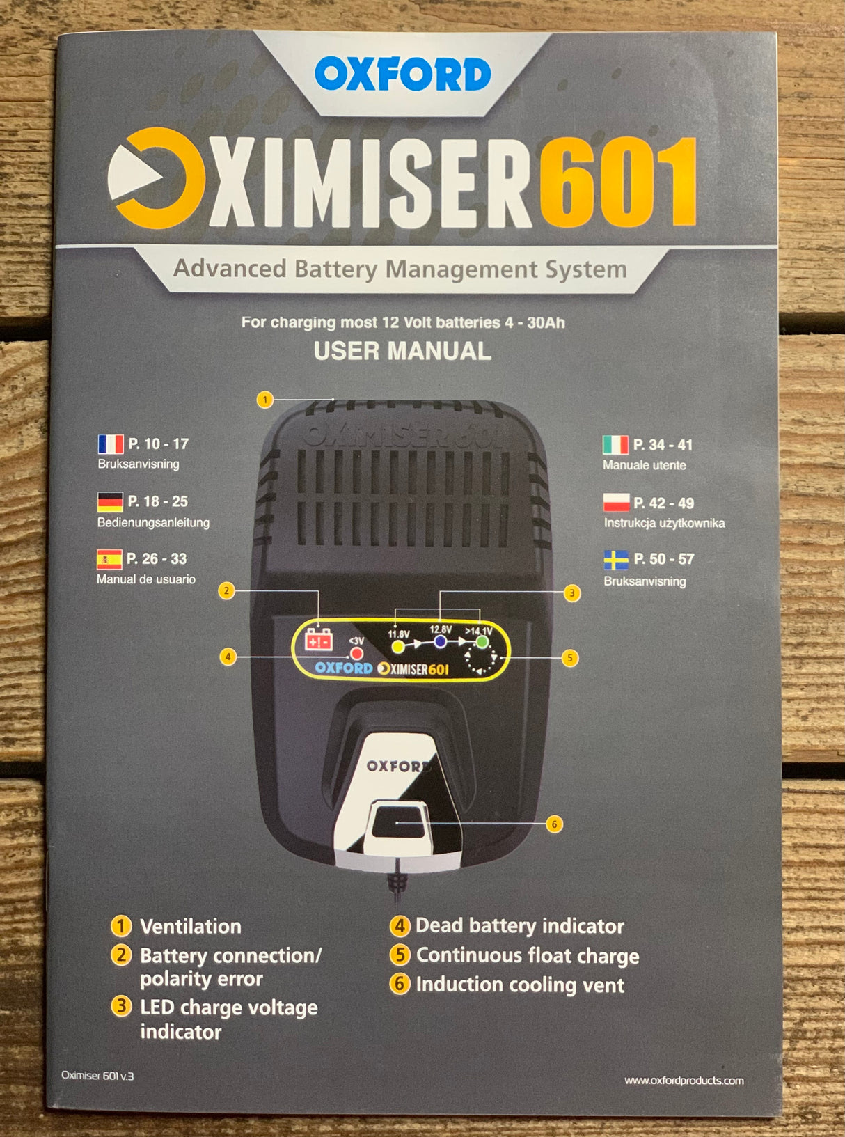 Oxford Oximiser 601 Motorcycle Battery Charger/Optimiser - EL600