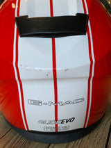 G-Mac Glide Evo Flip Front Motorcycle Helmet Gloss Red/White Large - Warehouse Offer