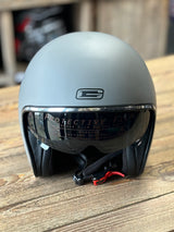 G-Mac Rebel Evo Open Face Motorcycle Helmet - Satin Dark Grey - Medium