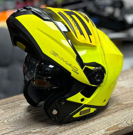 G-Mac Glide Evo Modular Flip Up DVS Motorcycle Helmet Fluo Yellow - XL