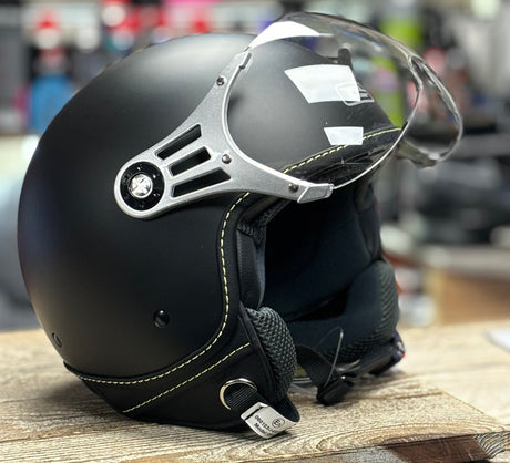 G-Mac Metro Evo Jet Open Face Motorcycle Helmet Satin Black - XL