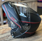 G-Mac Glide Evo Modular Flip Up DVS Motorcycle Helmet Black/Red/Grey - Medium