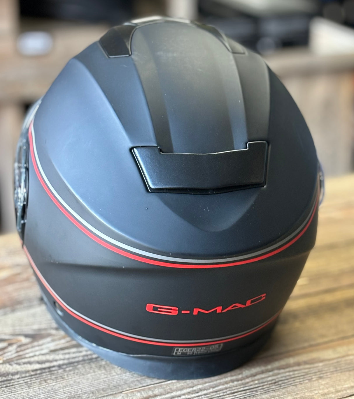 G-Mac Glide Evo Modular Flip Up DVS Motorcycle Helmet Black/Red/Grey - Medium