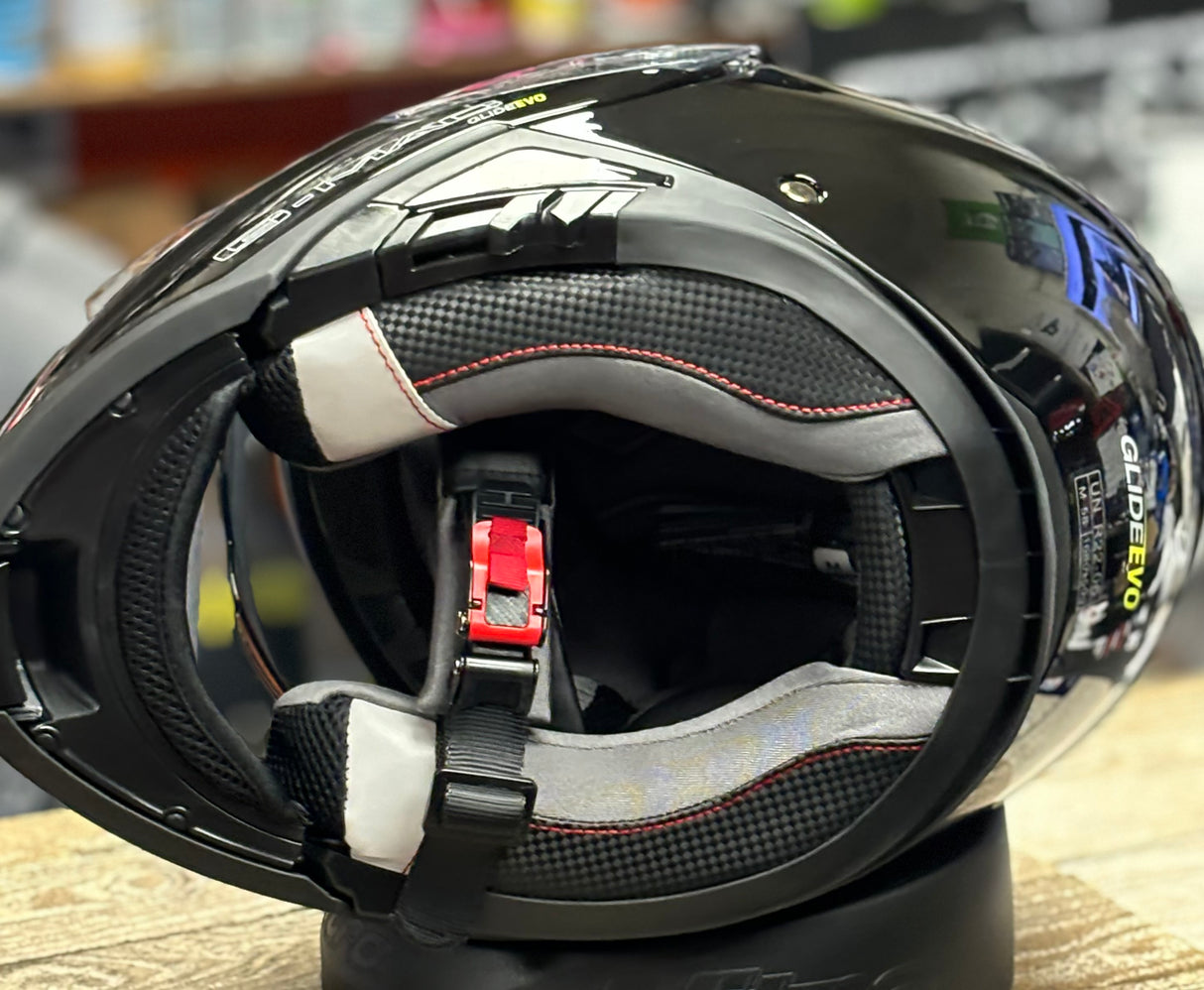 G-Mac Glide Evo Modular Flip Up DVS Motorcycle Helmet Gloss Black - Medium