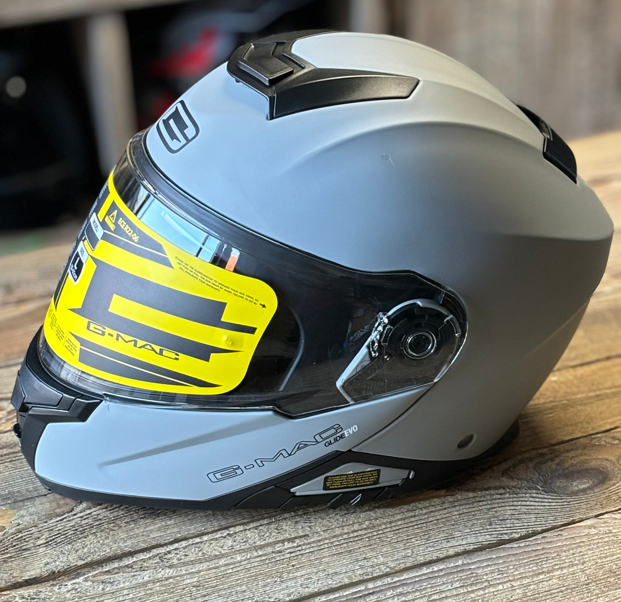 G-Mac Glide Evo Modular Flip Up DVS Motorcycle Helmet Satin Cool Grey - Large