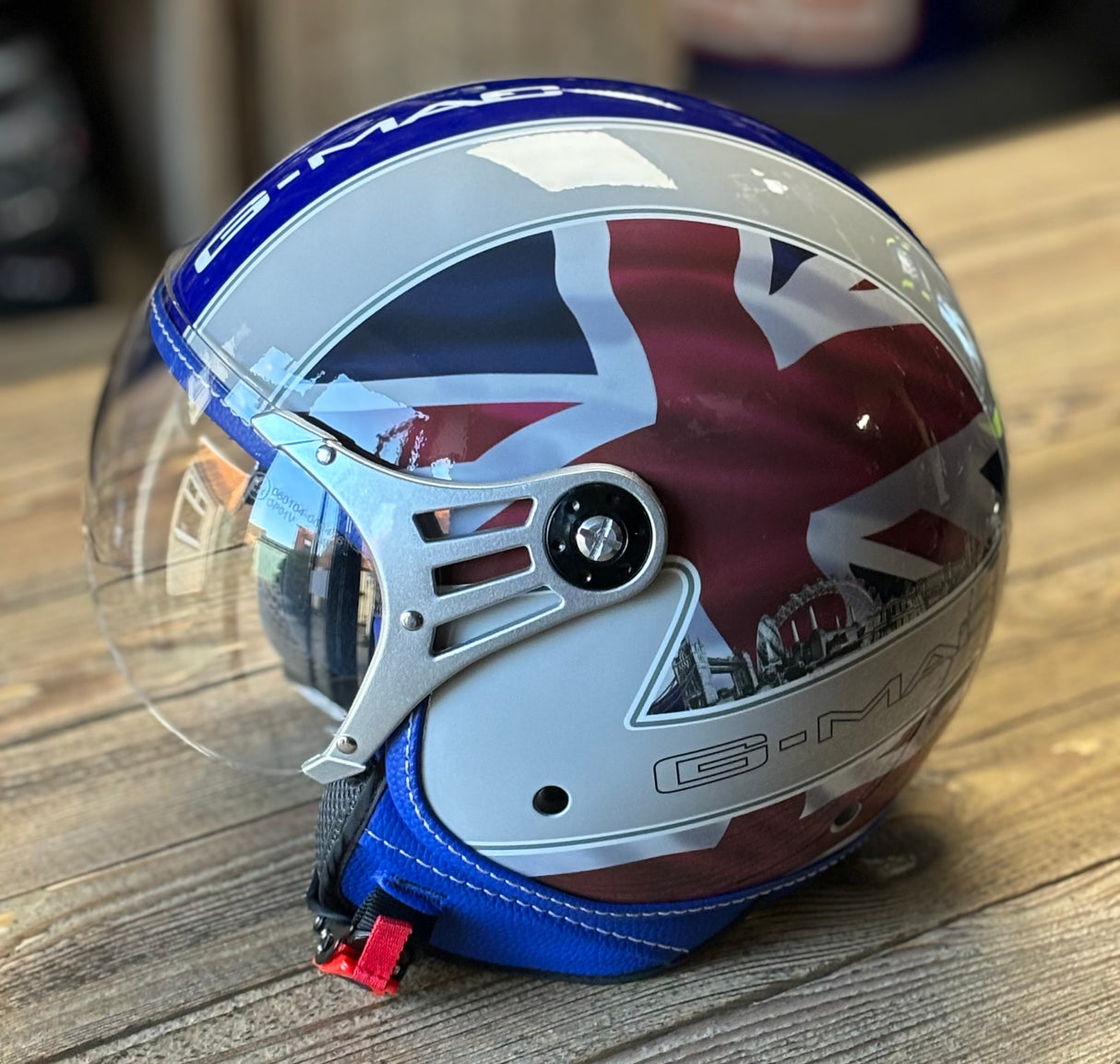 G-Mac Metro Evo Jet Open Face Motorcycle Helmet London - Large