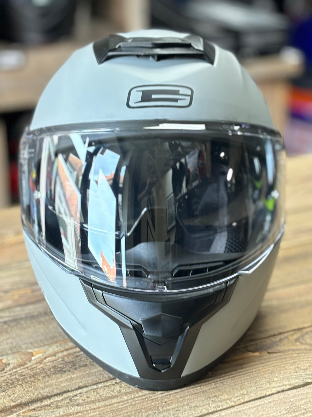 G-Mac Glide Evo Modular Flip Up DVS Motorcycle Helmet Satin Cool Grey - XL