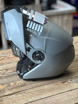 G-Mac Axis Evo 2.0 Modular Flip Up DVS Motorcycle Helmet - Matt Grey XL