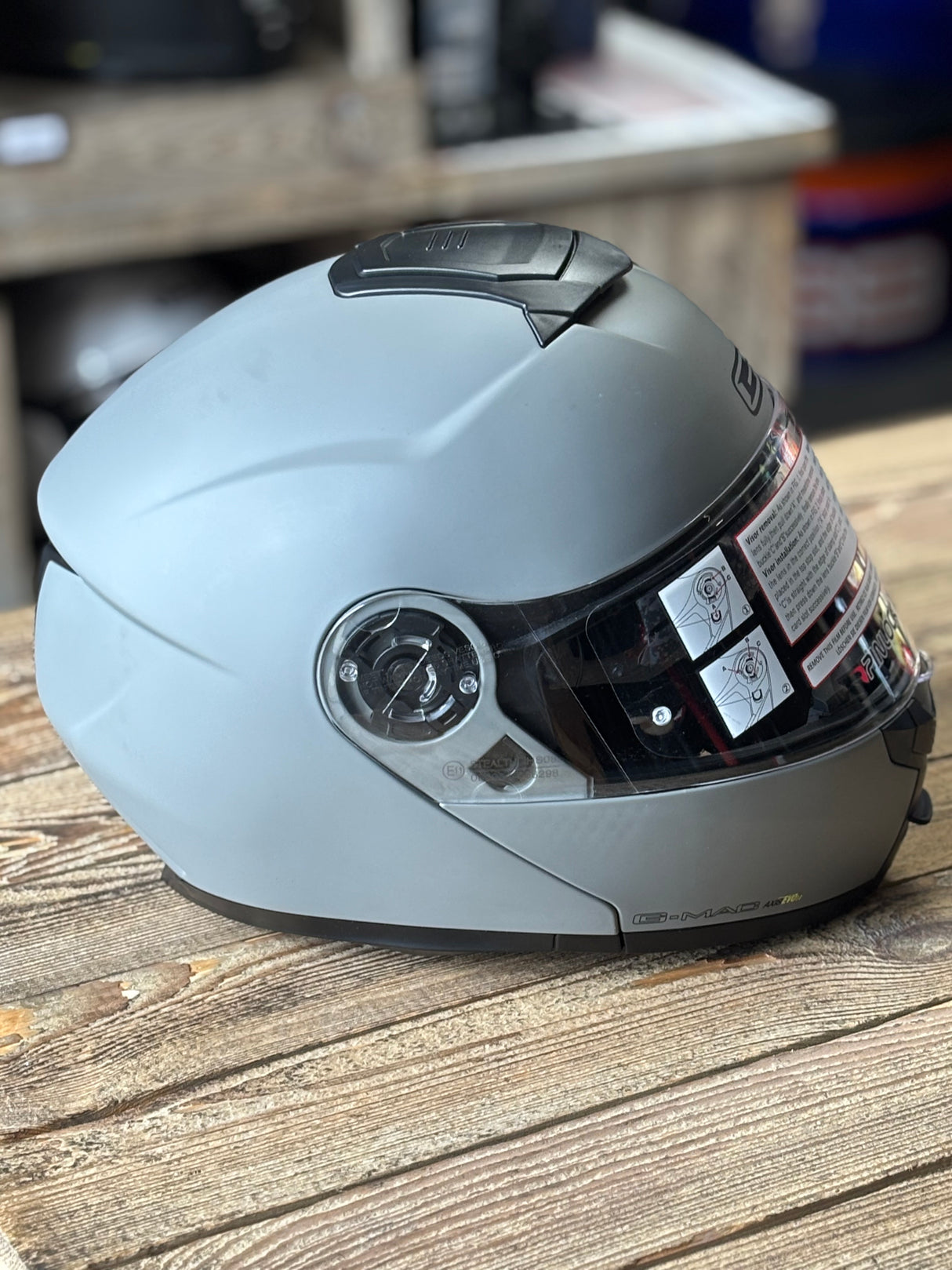 G-Mac Axis Evo 2.0 Modular Flip Up DVS Motorcycle Helmet - Matt Grey XL