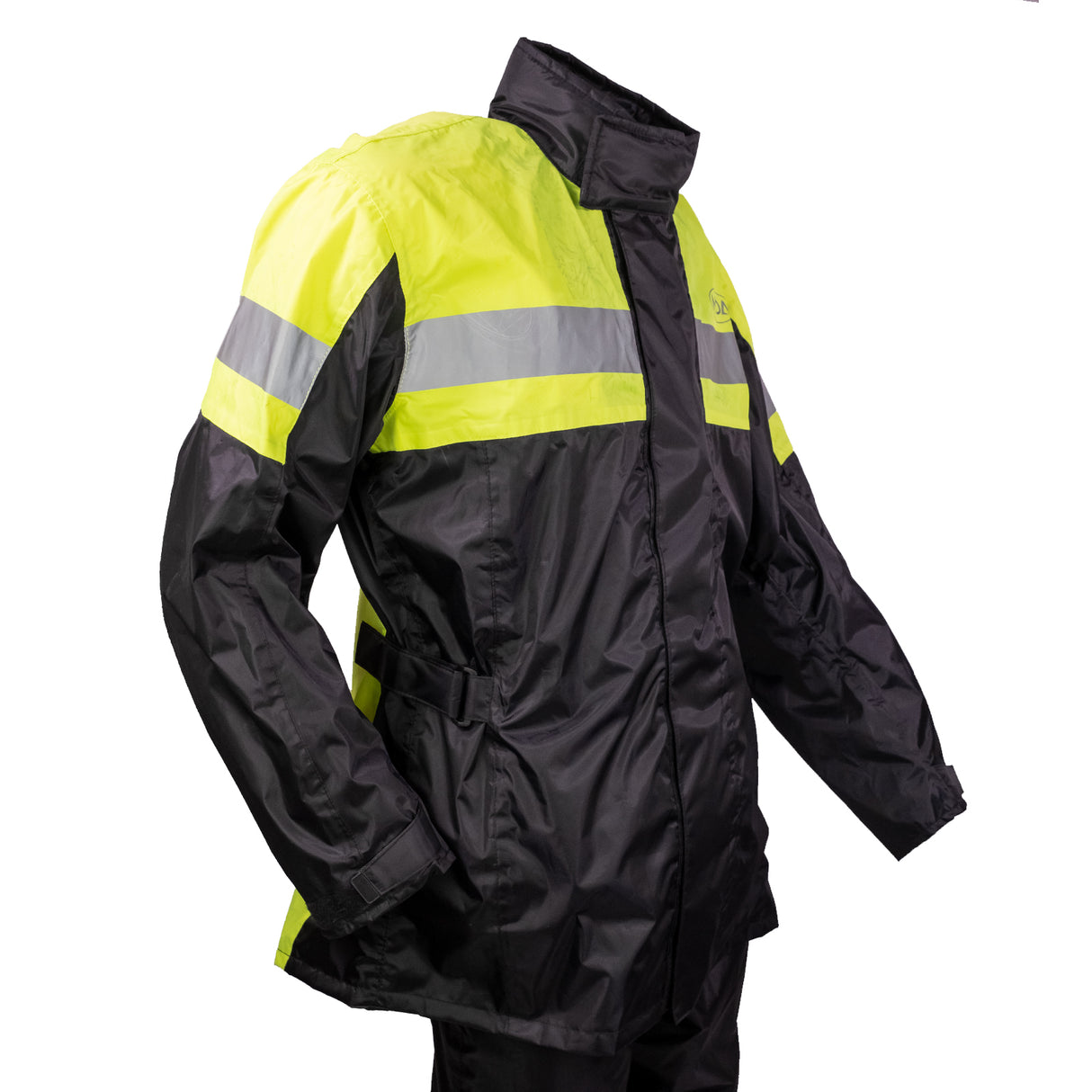 MIDA Waterproof Mesh Lined Over Jacket - Black/Fluo Yellow