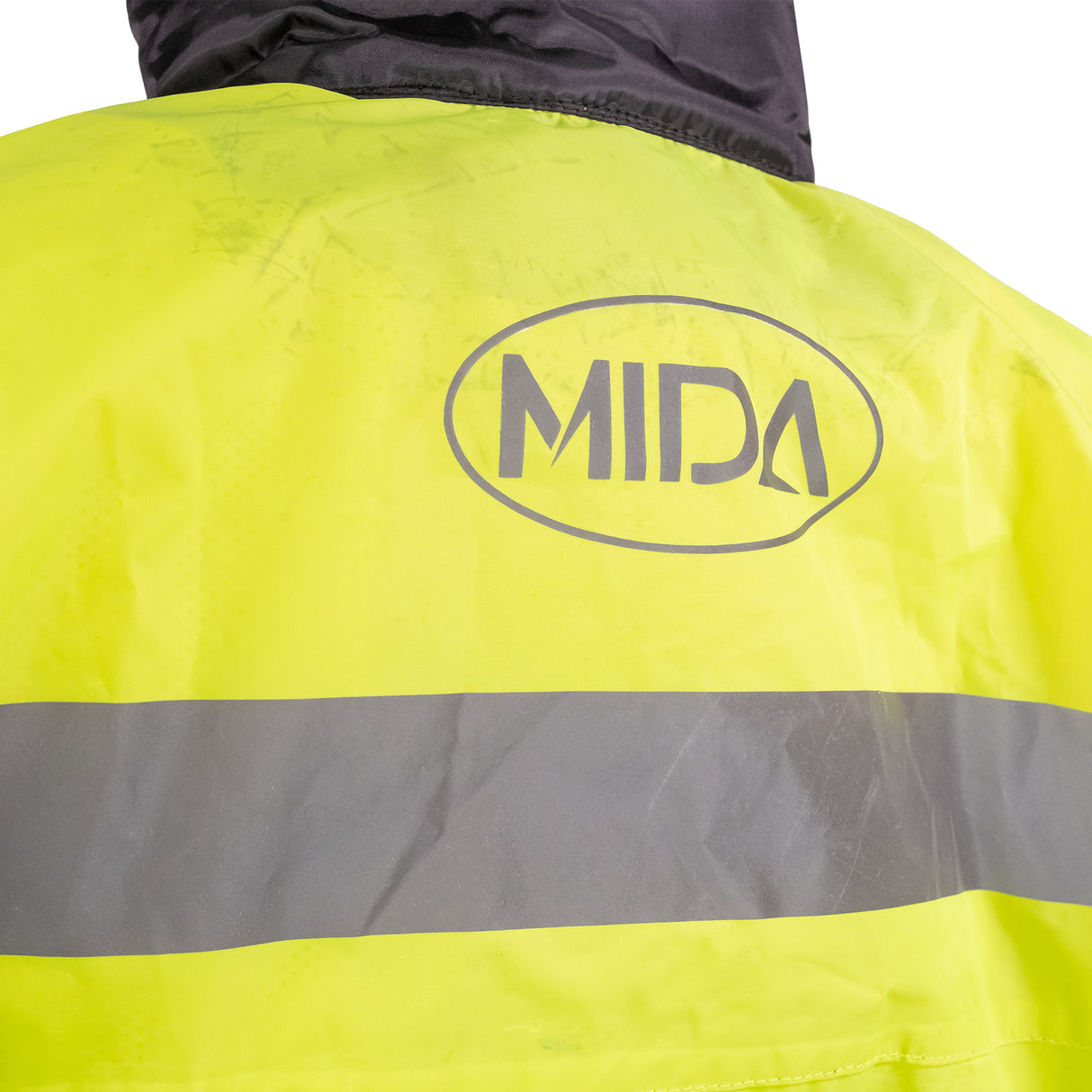MIDA Waterproof Mesh Lined Over Jacket - Black/Fluo Yellow
