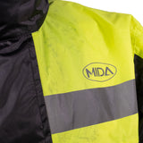 MIDA Waterproof Mesh Lined Over Jacket - Black/Fluo Yellow