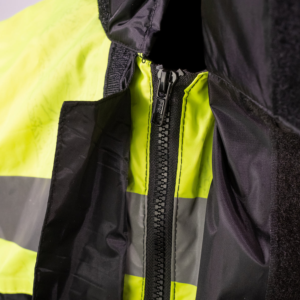 MIDA Waterproof Mesh Lined Over Jacket - Black/Fluo Yellow