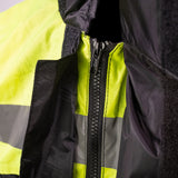 MIDA Waterproof Mesh Lined Over Jacket - Black/Fluo Yellow