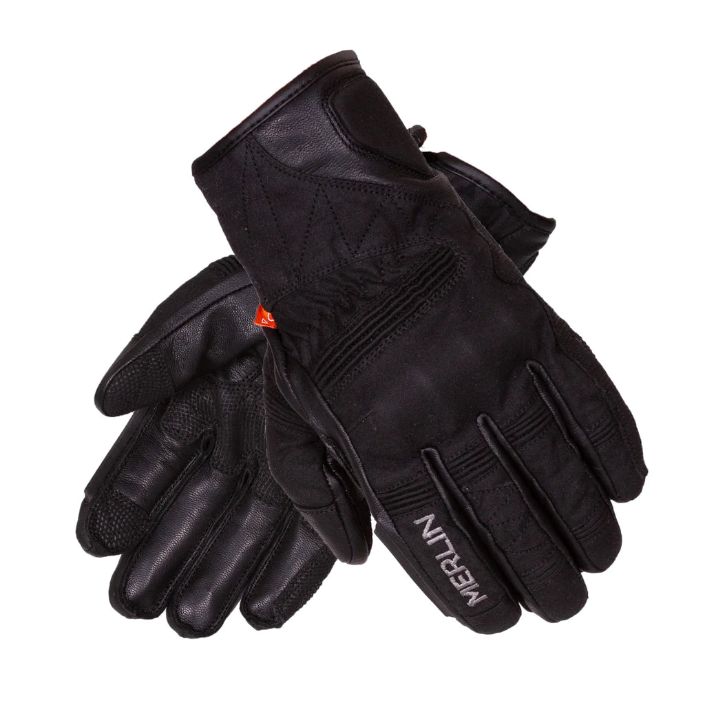 Merlin Mahala Explorer D3O Cordura Waterproof Cotton Textile / Leather Gloves - Black