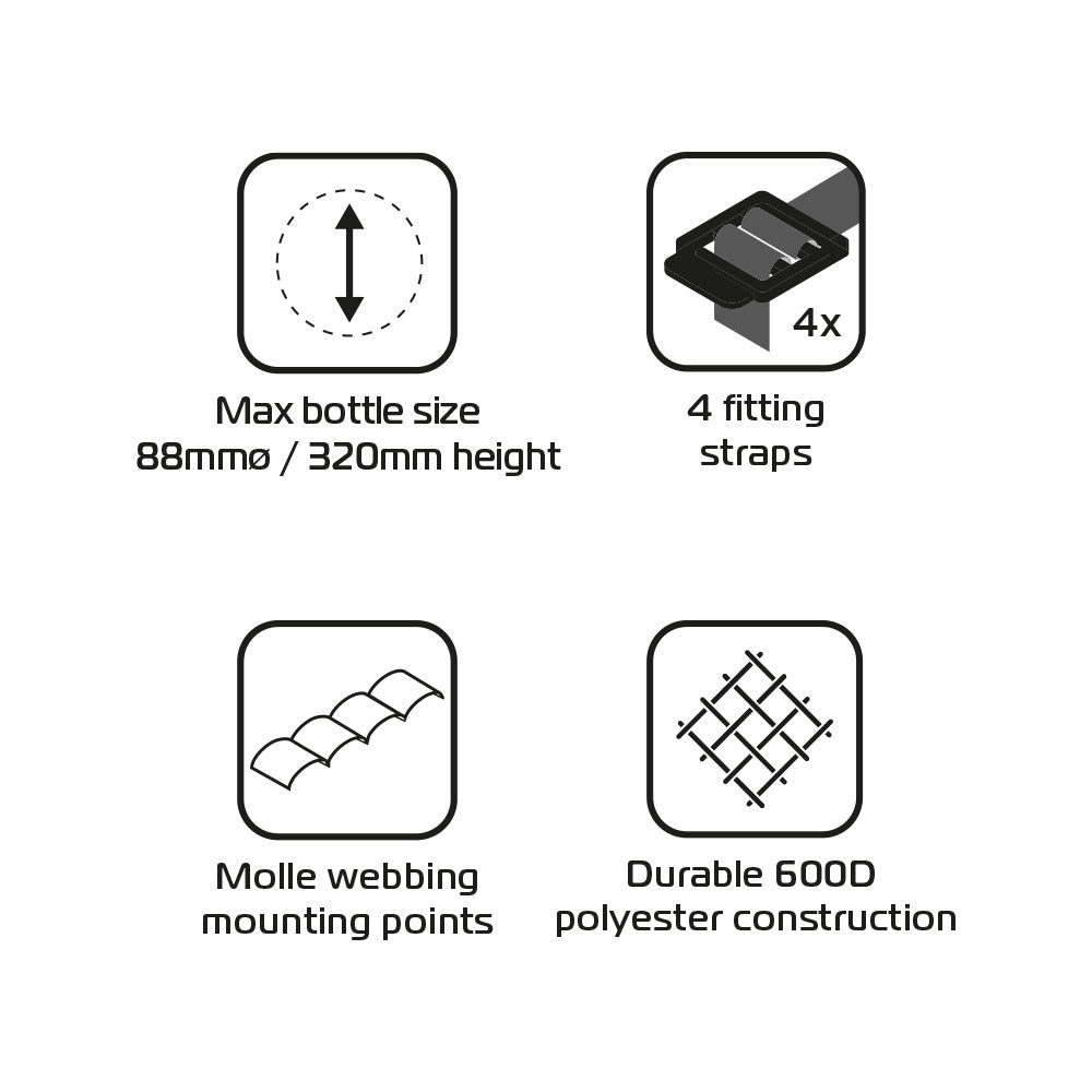 Oxford Nomad Bottle Stash - Adjustable Drinks and Fuel Bottle Carrier